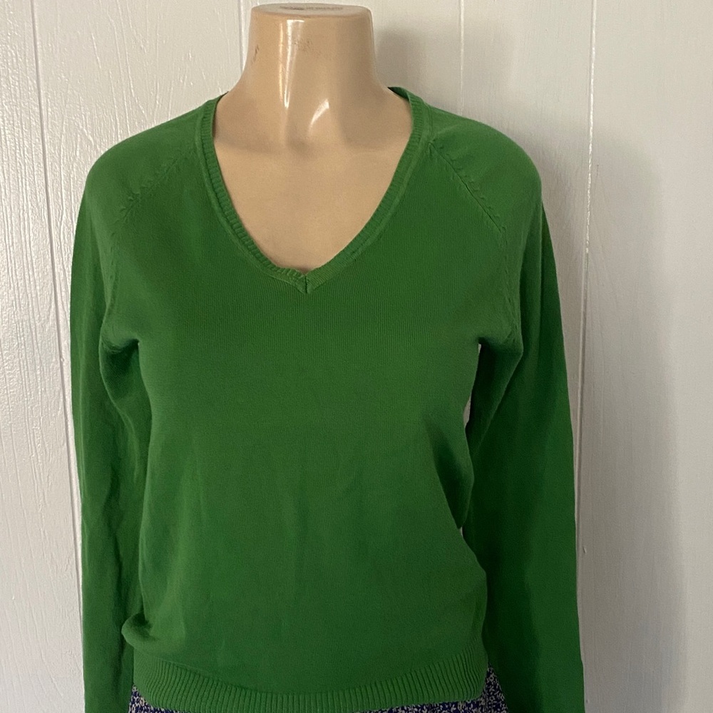 Green V-Neck Women's Sweater Zara size L